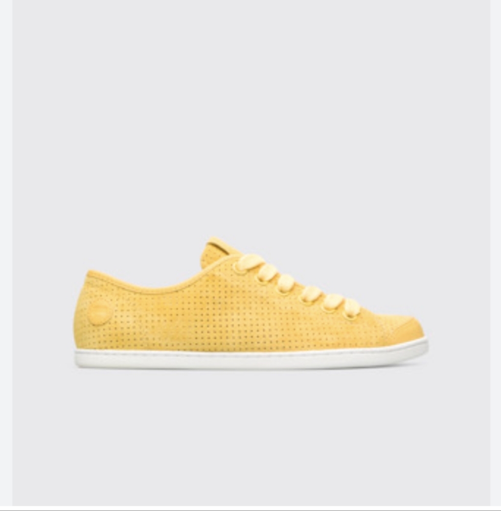 Camper Sneakers Yellow Uno Suede Perforated Sneaker Size 38 US 7.5